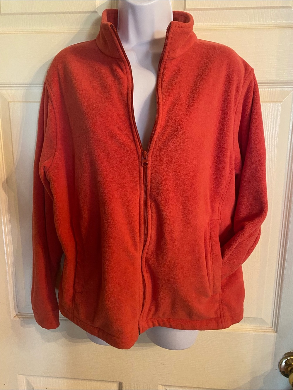 Woolrich Women's Full-Zip Fleece Jacket in Coral Orange